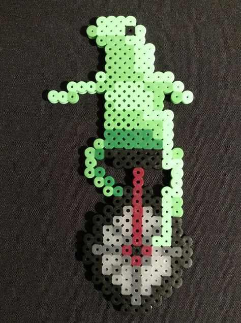 Funny Perler Beads, Frog Perler Beads, Perler Beads Designs Easy, Perler Beads Designs Pattern, Big Perler Bead Patterns, Cool Perler Bead Patterns, Perler Bead Crafts, Mini Perler Beads, Perler Bead Designs