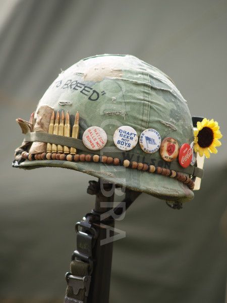 Vietnam Helmet, Helmet Art, Motorcycle Helmet, Vietnam, Green, Art