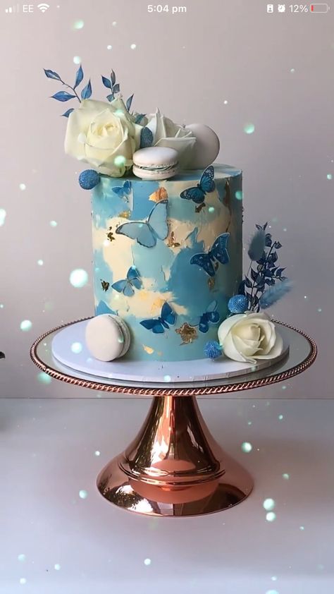 Blue Cakes, Colorful Cakes, Cake Decor, Water Colour, Cake Stand, Wedding Cakes, Cake, Water, Blue