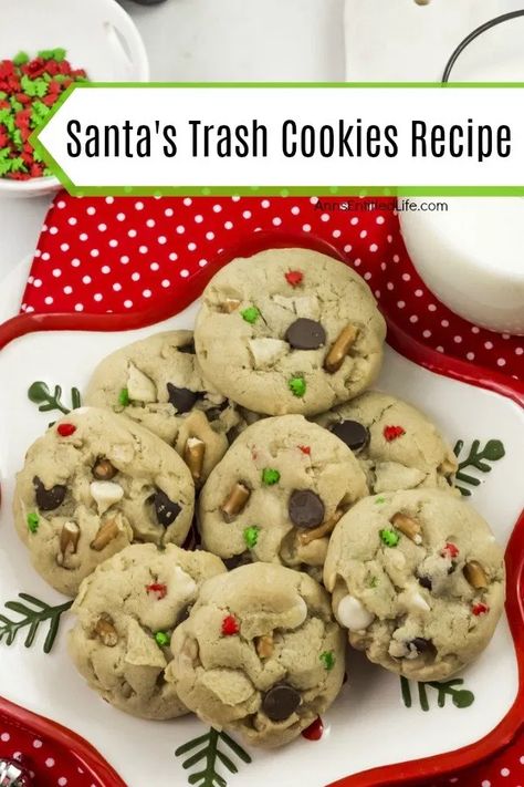 Trash Cookies, Santa Cookie Recipe, Starbucks Cookies, Spritz Cookie Recipe, Drop Cookie, Christmas Cookie Recipes Holiday, Toll House Chocolate Chip, Basic Cookies, Caramel Bits