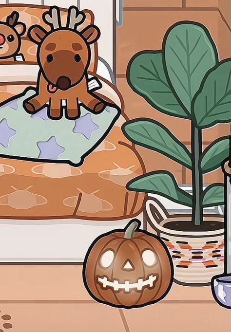 Toca Boca Fall Bedroom Ideas, Fall Toca Boca House, Toca Life World Aesthetic Pfp, Cute Iphone Wallpaper Tumblr, Free House Design, Halloween Bedroom, Create Your Own World, Adorable Homes Game, Code Wallpaper