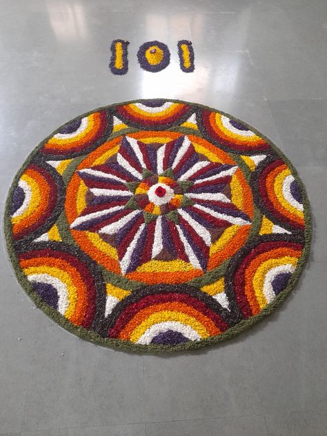 Onam Carpet Design, Pookalam Ideas, Pookalam Design Onam For Competition, Onam Pookalam Design Best, Onam 2024, Artistic Rangoli, Onam Pookalam Design, Foam Board Crafts, Onam Pookalam