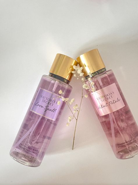 Victoria Secret Aesthetic, Secret Aesthetic, Victoria's Secret Aesthetic, Victoria Secret Body Spray, Victoria Secret Lotion, Victoria Secret Love Spell, Splash Photography, Perfume Photography, Victoria Secret Fragrances