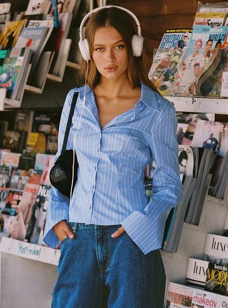 Intern 'Fits 여름 스타일, Mode Ootd, Elegantes Outfit, Mode Inspo, Tshirt Outfits, 가을 패션, Mode Streetwear, Women Shirts Blouse, Looks Style