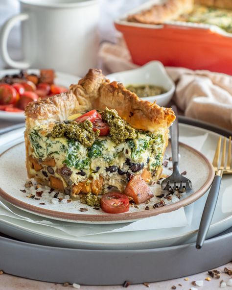 Sweet Potato & Kale Quiche — PLATE AND PEN Southwest Quiche, Quiche Brunch, Kale Quiche, Quiche Breakfast, Sweet Potato And Kale, Cashew Yogurt, Sweet Potato Kale, Breakfast Quiche, Tabasco Sauce