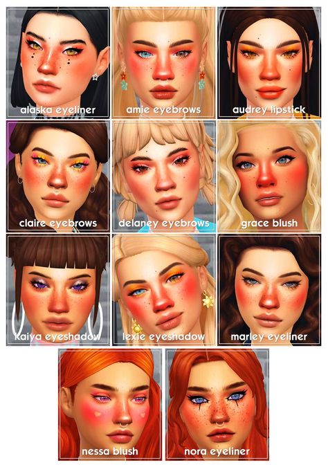 Maxis Match Makeup, Ts4mm Cc, Ts4 Makeup, Sims 4 Nails, Cc Makeup, Emo Accessories, Makeup Contour, Sims Packs, Sims 4 Cc Makeup