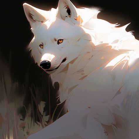 Albino Wolf Art, Wolf Character Art, White Wolf Art, Wolf Digital Art, Wolf Black And White, Wild Shape, Wolf Eyes, Wolf Character, Cute Sketches