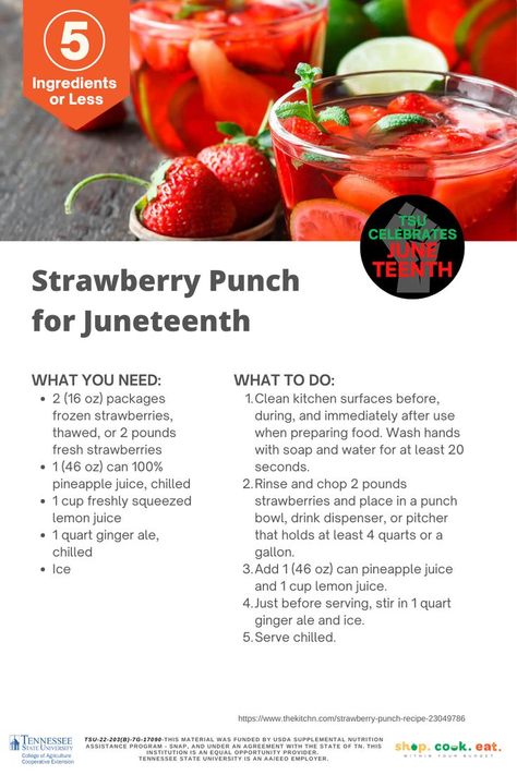 Juneteenth Meals, Juneteenth Food Ideas, Juneteenth Recipes, Juneteenth Food, Strawberry Punch, Creative Drinks, Beautiful Holidays, Juneteenth Celebration, American Quotes