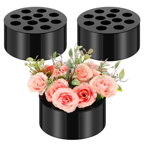 PRICES MAY VARY. Serve Your Guests with Flowers: you will get 3 pieces of flower vases for centerpieces, each vase has 12 holes in total, so this set can hold 36 flowers, sufficient quantity can meet your daily flower arrangement and decoration needs, you can put them on the wedding table with flowers (not included in package) to show your appreciation to guests Dependable to Use: this round flower vase is made of quality acrylic material, sturdy and reliable, with scratch and break resistance f Mens Birthday Party Centerpieces, Dark Floral Decor, 21st Birthday Centerpieces, 90th Birthday Centerpiece, Long Table Decorations, Gold Table Centerpieces, Black And Gold Centerpieces, Cocktail Table Centerpieces, Wedding Shower Centerpieces