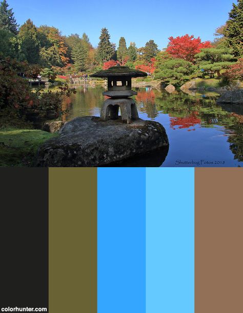 Seattle Japanese Garden Color Scheme from colorhunter.com Japanese Garden Color Palette, Seattle Color Palette, Garden Color Scheme, Garden Color Palette, Backyard Zen, Seattle Japanese Garden, Portrait Ideas, Colorful Garden, Zen Garden