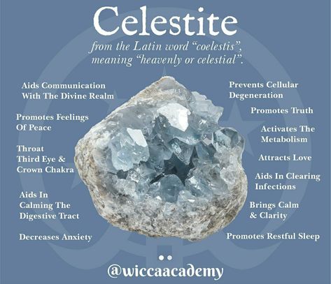 Crystal Healing Chart, Astro Tarot, Ritual Magic, High Vibrations, Celestite Crystal, Before The Dawn, Witch Spirituality, Earth Gift, Crystal Guide