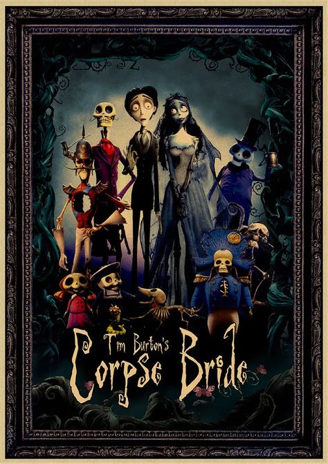 Corpse Bride Poster Vintage, Tim Burton Prints, Halloween Posters Aesthetic, Tim Burton Movie Posters, Big Posters On Wall, Corpse Bride Movie Poster, Tim Burton Poster, Fandom Posters, Corpse Bride Poster