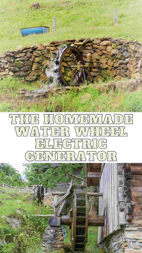 The Homemade Water Wheel Electric Generator - Home and Gardening Ideas Diy Water Wheel Generator, Hydro Electric Generator Diy, Diy Water Wheel, Water Wheel Generator, Water Collection System, Homemade Generator, Off Grid Survival, Diy Generator, Water Generator