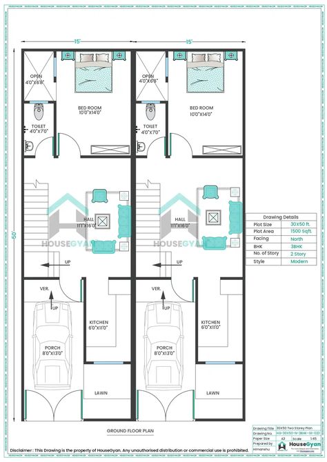 30X50 North Facing 3BHK First Floor House Plan | 1500 Sqft Plot Floor Plan One Floor House Plans, Price Calculator, Party Logo, Vastu Shastra, House Drawing, Diy Home Repair, Home Loans, House Plan, Floor Plan