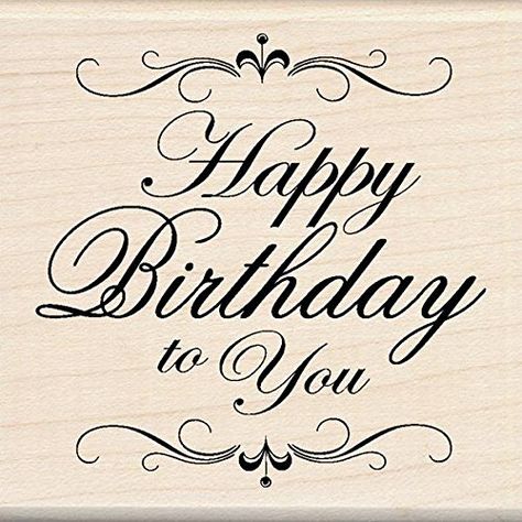 Happy Birthday Calligraphy, Birthday Signs, Birthday Pins, Birthday Blessings, Birthday Posts, Wood Stamp, Happy Birthday Quotes, Happy B Day, Happy Birthday Greetings