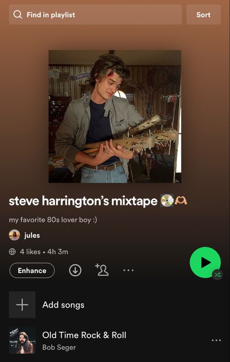 steve harrington from stranger things spotify playlist Stranger Things Playlist, Bob Seger, Steve Harrington, Spotify Playlist, Mixtape, Stranger Things, Rock And Roll, Songs