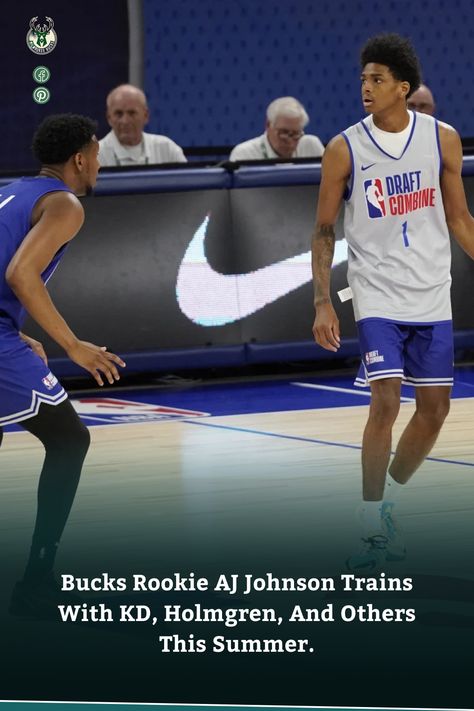 Bucks Rookie AJ Johnson Gets Summer Schooling with KD & Holmgren 🏀📚 Aj Johnson Basketball, Aj Johnson, Milwaukee Bucks Wallpaper Iphone, Milwaukee Bucks Basketball, Milwaukee Bucks, Kevin Durant, Nba Basketball, Summer School, Milwaukee