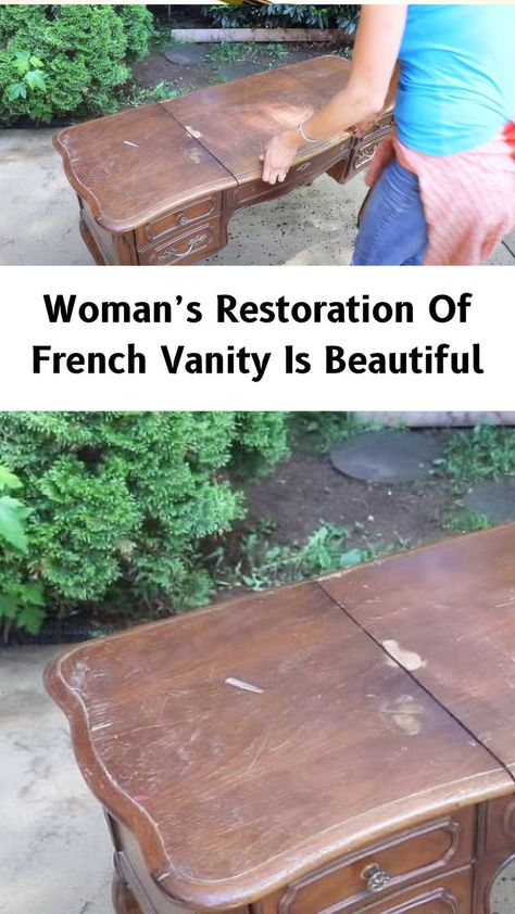 French Provincial Vanity, French Vanity, Bee Friendly Plants, Vanity Makeover, Antique Vanity, Bee Friendly, Diy Makeover, How To Give, Diy Life Hacks