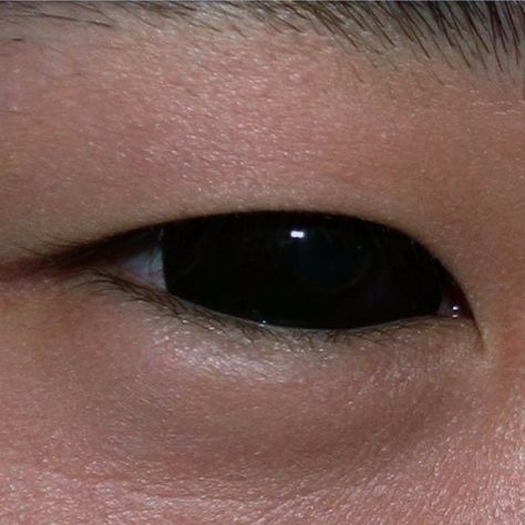 A close-up photograph of an East Asian monolid eye. The pupil and iris are both pure black, with very little sclera showing. Lingua Ignota Aesthetic, Full Black Eyes, Sharp Eyes, Monolid Eyes, Cute Laptop Wallpaper, Alt Girls, Eyes Black, Holly Black, Good Night Moon