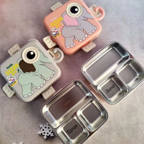 ✨ Personalized Elephant design tiffin box ✨ ✨Multiple lock design✨ ✨ Inclusive sauce box inside ✨ ✨Seal ring design✨ ✨Independent cutlery✨ ✨Steel material✨ ✨ 1120 ml + 70 ml capacity ✨ #stationery #kid #kidsstore #schoolsupplies #school #tiffinbox #healthyfood #foodblogger #foodie #foodporn #packingorders #tiffin #tiffinbox #healthy #reelsitfeelsit #returnfavours #gift #giftshop #instadaily #instagood #shoppingonline #shopsmall #localforvocal #localforvocal Tiffin Box, Lock Design, Seal Ring, Elephant Design, Kids Store, Steel Material, Ring Designs, Gift Shop, Elephant