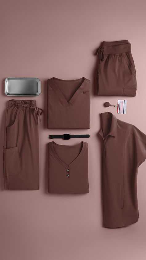 🌰✨ Make a statement with our Nutshell scrubs. This color is perfect for adding style and a vibrant touch to your scrub ensemble! Clinic Nurse Outfit, Cna Outfits Scrubs, Scrubs Uniform Aesthetic, Nurse Scrubs Aesthetic, Brown Scrubs, Aesthetic Scrubs, Medical Student Outfit, Scrubs Aesthetic, Nursing Scrubs Outfits