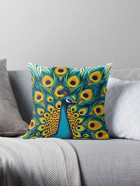 Get my art printed on awesome products. Support me at Redbubble #RBandME: https://www.redbubble.com/i/throw-pillow/Peacock-Pop-Art-Style-by-artofuniverse/163713923.5X2YF?asc=u Peacock Pop Art, Peacock Illustration, Art Peacock, Colorful Peacock, Simple Pop, Peacock Decor, Peacock Art, Pop Art Style, Peacock Print