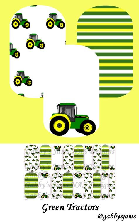 Tractor Nail Art, Tractor Nails, Green Tractors, Jamberry, Tractor, Nail Inspo, Nail Designs, Nail Art, Nails