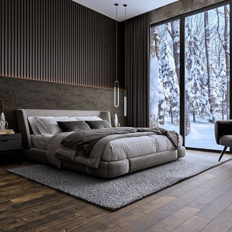 Wallpaper Design For Bedroom, Black Bedroom Design, Bedroom Interior Design Luxury, Modern Luxury Bedroom, Hotel Room Design, Luxury Bedroom Design, Sliding Glass Doors, Luxury Bedroom Master, Bedroom Bed Design