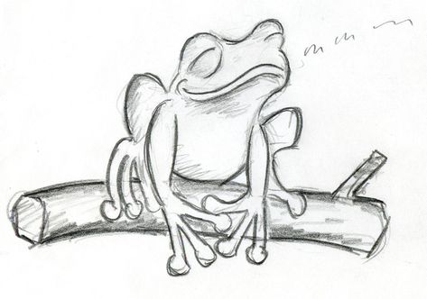 Happy Frog by 1milly2.deviantart.com on @deviantART Frog And Butterfly Drawing, Simple Frog Sketch, Drawing Frog Cute, Happy Frog Drawing, Funny Frog Drawing Sketches, Frog People Drawing, Cool Frog Drawing, Standing Frog Drawing, Frog Sketch Easy