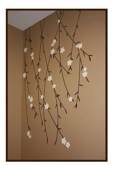 Bedroom Wall Painting Ideas Creativity, Easy Wall Painting, Wall Drawing Ideas, Pola Cat Dinding, Wall Painting Ideas Creative, Simple Wall Paintings, Home Wall Painting, Creative Wall Painting, Easy Room Decor