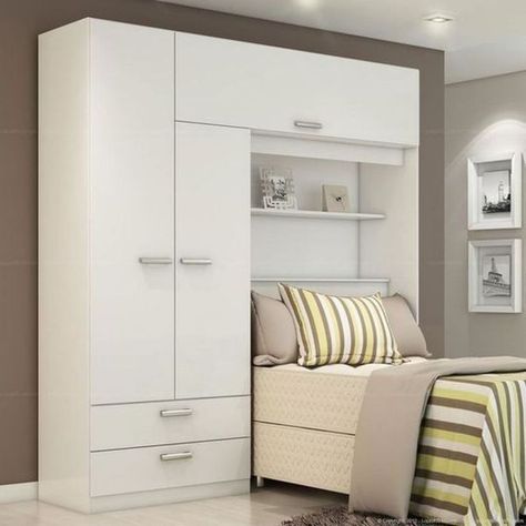 Cama Closet, Spring Living Room, Small Bedroom Storage, Home Design Diy, Bedroom Cabinets, Small Bedroom Designs, Appartement Design, Bilik Tidur, Home Office Storage