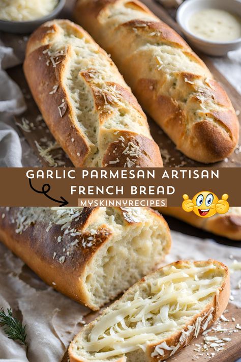 Indulge in the irresistible flavors of Garlic Parmesan Artisan French Bread 🥖✨ A crispy loaf infused with buttery garlic, savory Parmesan cheese, and fresh parsley 🧄🧀 Perfect for dipping in soups 🍲, serving with salads 🥗, or enjoying as a flavorful snack! #GarlicParmesan #FrenchBread #DeliciousEats #Garlic Parmesan Artisan French Bread #myskinnyrecipes French Onion Bread, Onion Bread, Dutch Oven Bread, Bread Serving, Easy Bread Recipes, Easy Bread, French Bread, Garlic Parmesan, French Onion