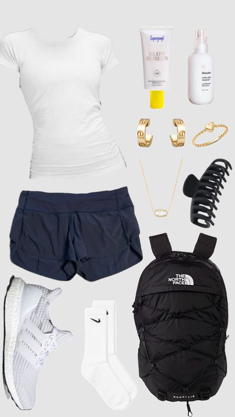 Sports Outfits For School, Gym Strip Outfits School, Practice Outfits Sports, Athletic Fits Aesthetic, Lulu Workout Outfits, Cute Outfits Athletic, Cute Outfits Lululemon, Summer Camp Fits, Athletic Outfits Summer