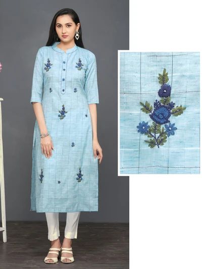 Kurti Designs Pattern, Ikkat Kurtis, Trendy Kurtis, Summer Kurti, Tassels Designs, Simple Kurta, Embroidery Kurti, Silk Kurti Designs, Creative Napkins