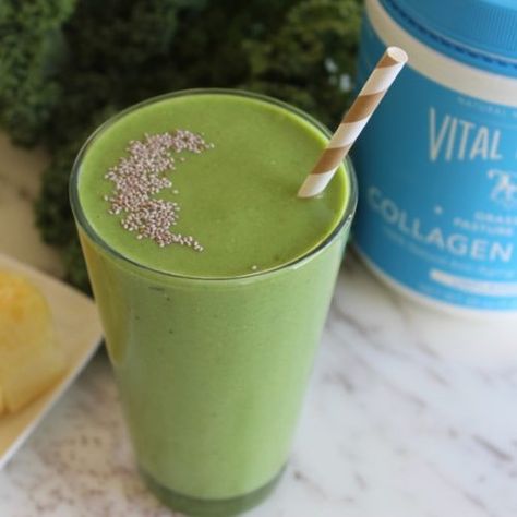 Beauty Smoothie, Greens Smoothie, Recovery Smoothie, Collagen Smoothie, Nails And Hair, Energy Smoothies, Blended Drinks, Low Cal Recipes, Collagen Powder