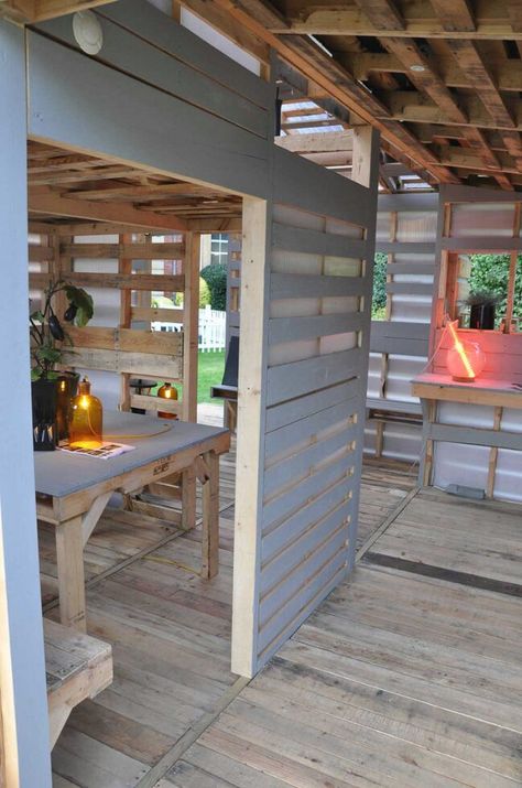 From Recycled Wood Pallets to Tiny Houses - Genius Homeless/Refugee Shelter Solution {Ikea Style Plans} Pallet House Plans, Pallet Building, Build A Dog House, Pallet Shed, Pallet House, Recycled Pallet, Pallet Creations, Recycled Pallets, Pallet Crafts