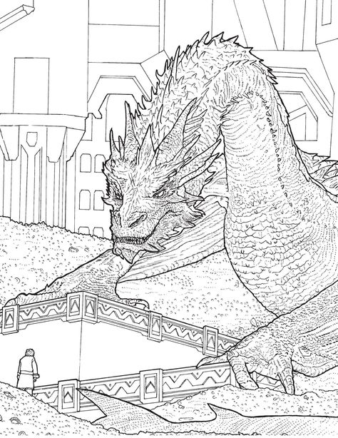 Hobbit Coloring Pages, The Hobbit Smaug, Hobbit Smaug, Smaug Dragon, Drawing Landscapes, Dragon Coloring Pages, Colouring Sheets For Adults, Dragon Wallpaper Iphone, Dragon Coloring