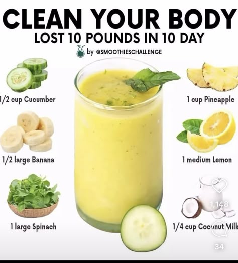 Resep Smoothie, Healthy Juice Drinks, Fruit Smoothie Recipes Healthy, Recipes Healthy Breakfast, Smoothie Recipes Healthy Breakfast, Resep Diet, Smoothie Drink Recipes, Juicer Recipes, Smoothie Challenge