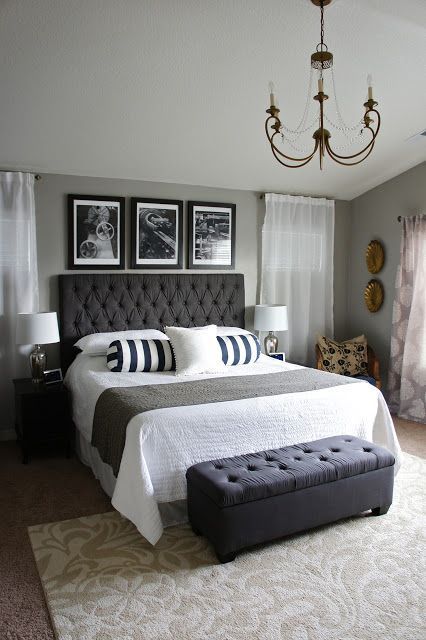 Pretty Dubs: Master Bedroom Transformation. Love the monotone. Cant decide between this or punches of color.... Head Boards, Hiasan Bilik, Bilik Tidur, Beautiful Bedroom, Hus Inspiration, घर की सजावट, Master Bedrooms Decor, Remodel Bedroom, Beautiful Bedrooms