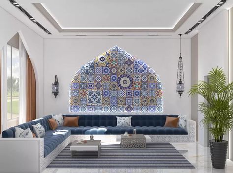 Arabic Style Living Room, Room Divider Living Room, Morocco Interior Design, Makeover Living Room, Morocco Interior, Arabic Living Room, Room Ideas Design, Foyer Living Room, Living Room Divider