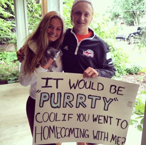 kitten promposal or hocopromposal - 20 best promposals or hocopromposals Prom Proposal Ideas, Cute Promposals, Dance Proposals, Prom Pictures Group, Prom Proposals, Cute Homecoming Proposals, Cute Prom Proposals, Asking To Prom, Dance Proposal