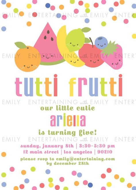 Tutti Frutti Invitation CUSTOM Birthday Party Invitation PDF - Etsy Australia Tutti Frutti Invitation, Pinapple Party, Tutti Frutti Birthday Party, Tutti Frutti Party, Fruit Birthday Party, Pineapple Watermelon, Fruit Pineapple, Fruit Birthday, Kawaii Fruit