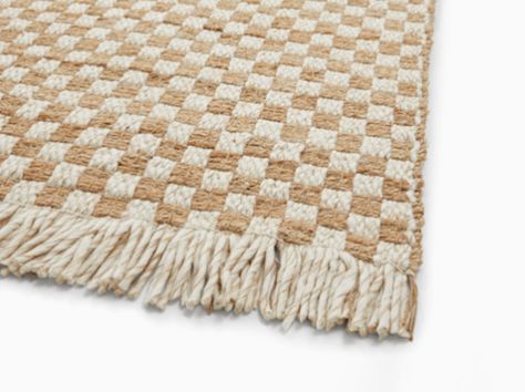 Check Rug Jute Wool Rug, All Modern Rugs, Checkered Rug, Organic Forms, Natural Fiber Rugs, Jute Rug, West Elm, Rug Pattern, Rug Cleaning