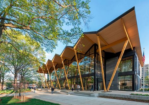 DC Public Library – Southwest Library | Perkins&Will | World Design Awards 2021 – The Architecture Community Book Building Design, Public Library Design Exterior, Modern Library Architecture Exterior, Library Design Ideas Architecture, Sustainable Library Design, Public Architecture Design, Community Library Architecture, Library Design Exterior, Modern Library Architecture