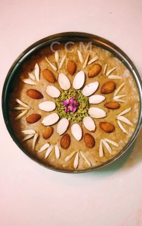 Sattu ,an indian mithai made of chickpea flour during the festival of teej Sattu Decoration Ideas, Matli Decoration, Sattu Decoration, Desserts Decoration, Ganpati Painting, Indian Mithai, Decoration Ideas Wedding, Indian Cake, Thali Decoration Ideas