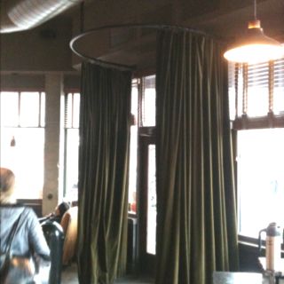 Curtained entry Curtain Entrance, Entrance Curtain, Retail Layout, Front Door Curtains, Sf Apartment, Restaurant Entrance, Front Door Entryway, Front Entryway, Door Entryway