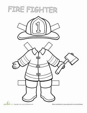 Second Grade Paper Dolls Worksheets: Firefighter Paper Doll Fireman Crafts, Fire Safety Theme, Community Helpers Preschool Activities, Fire Safety Preschool, Community Helpers Unit, Fire Prevention Week, Community Helpers Theme, Community Helpers Preschool, Community Workers