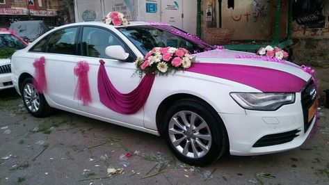 Wedding Car Deco, Wedding Getaway Car, Reception Stage Decor, Bridal Car, Bmw Interior, Wedding Car Decorations, Wedding Background Decoration, Wedding Entrance Decor, Car Deco