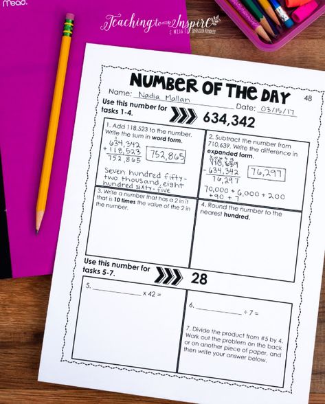 How To Make Spiral Review Work For You and Your Students Number Of The Day 3rd Grade, Number Of The Day 4th Grade, Teaching Hacks, Number Of The Day, Spiral Math, Spiral Review, Becoming A Teacher, Place Value, Common Core Math