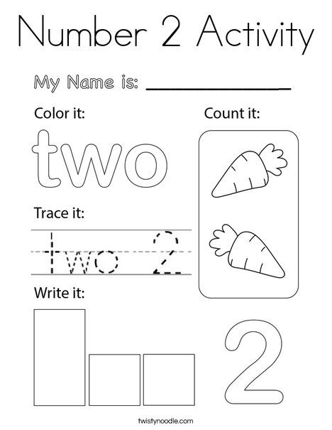 Number 2 Activity Coloring Page - Twisty Noodle Number One Coloring Page, Number 2 Worksheets For Kindergarten, Number Two Activities Preschool, Number 2 Preschool Activities, Number 2 Crafts For Preschoolers, Number 2 Activities, Number 2 Worksheets Preschool, Number 2 Activities For Preschool, Number 2 Craft